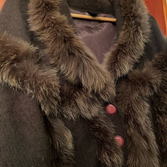 VINTAGE CROWLEY Rabbit Hair Brown Button Up Sweater Sz Small Women - Picture 3 of 5